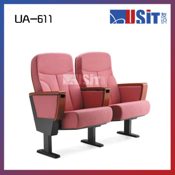 UA611 fabric school audirotirum chairs with writing pad