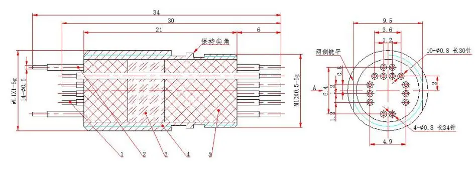 Stainless Steel 316L Material Glass to Metal Sealed Connector