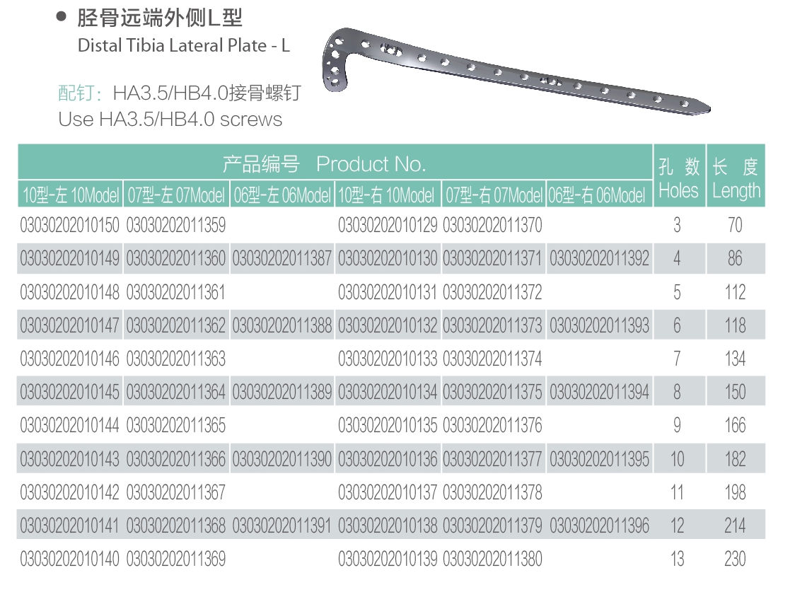 36 lempeng lateral distal tibia L 36 distal tibia lateral plate L