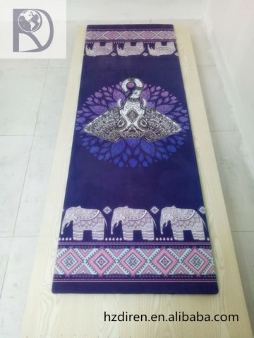 personal digital printing natural rubber yoga mat with microfiber at top