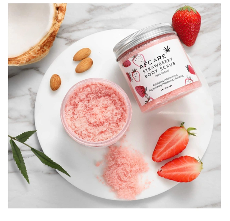 Natural Strawberry Sugar Face Scrub Remove Dead Skin Body and Face with Coconut Oil Scrub