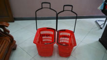 Hot sell shopping basket plastic trolley