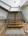 Indoors Modern Design Steel Wood Monostringer Stairs