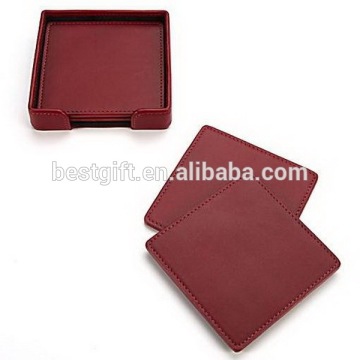 Top quality leather square coaster holder coaster set