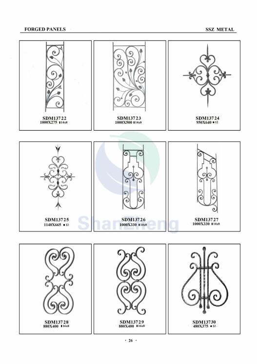 Gate Fence Wrought iron decoration fittings forged panels