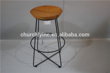 Antique Colored Bar Stools Metal Frame Bar Chairs Furniture Wooden Bar Stools