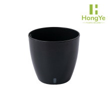 Black Self Watering Plastic Flower Pot Water Level