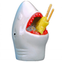 Ceramic Shark Shape Tiki Mug for Cocktails and Wine