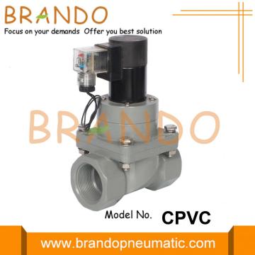 صمام الملف اللولبي CPVC المضاد للتآكل 12VDC 24VDC 110VAC 220VAC