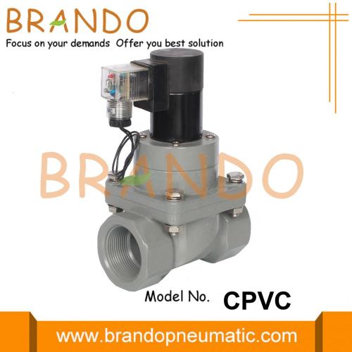 Électrovanne CPVC anticorrosive 12VDC 24VDC 110VAC 220VAC