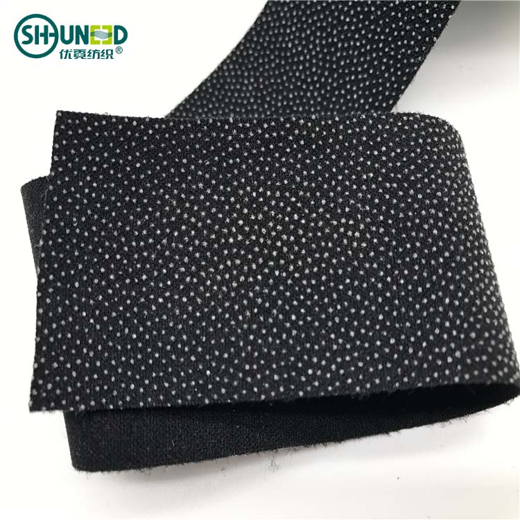 Wholesale hotsell pa pes coated double dot fusible stretch waist band interlining for jeans pants