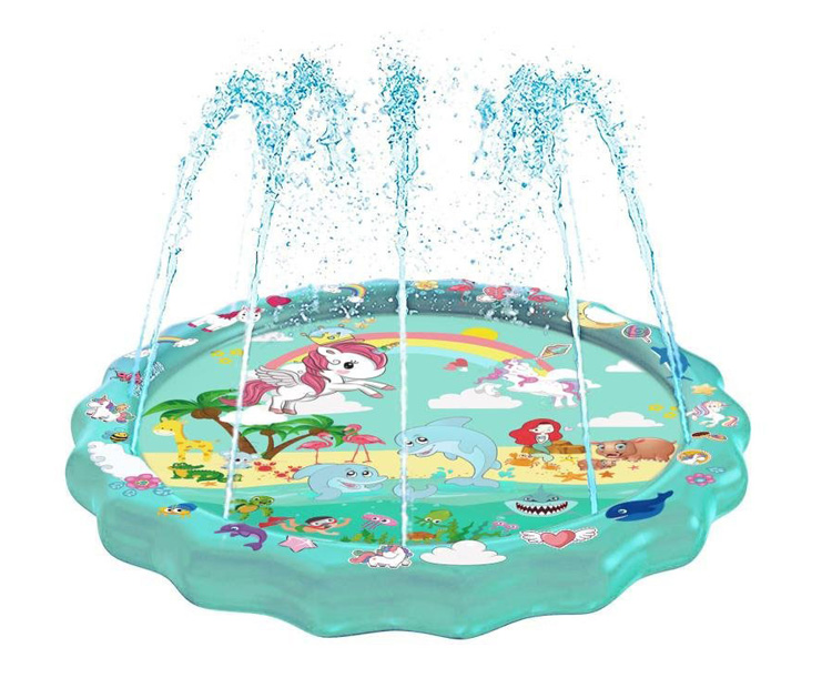 Kids Water Fun Sprinkler Inflatable Whale Splash Pool