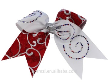 Cheerleader rhinestones sparkle bows cheerleading head beauty bows ,cheer hair bows custom