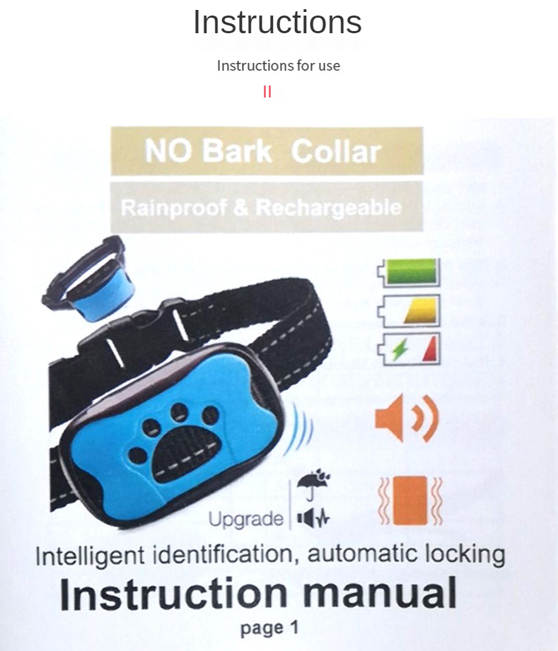 Amazon Top Seller No Bark Electric Shock and Vibration Bark Control Collar for Dog Voice Activated Anti Bark Dog Training Collar