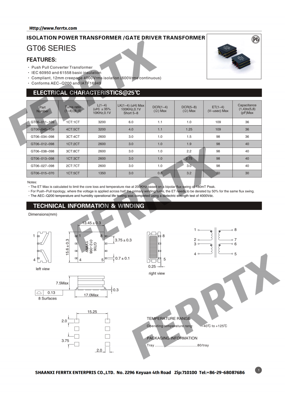 Transformador de aislamiento Isolation Transformer