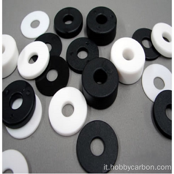 Rondelle di nylon piatte in plastica nera bianca trasparente su misura