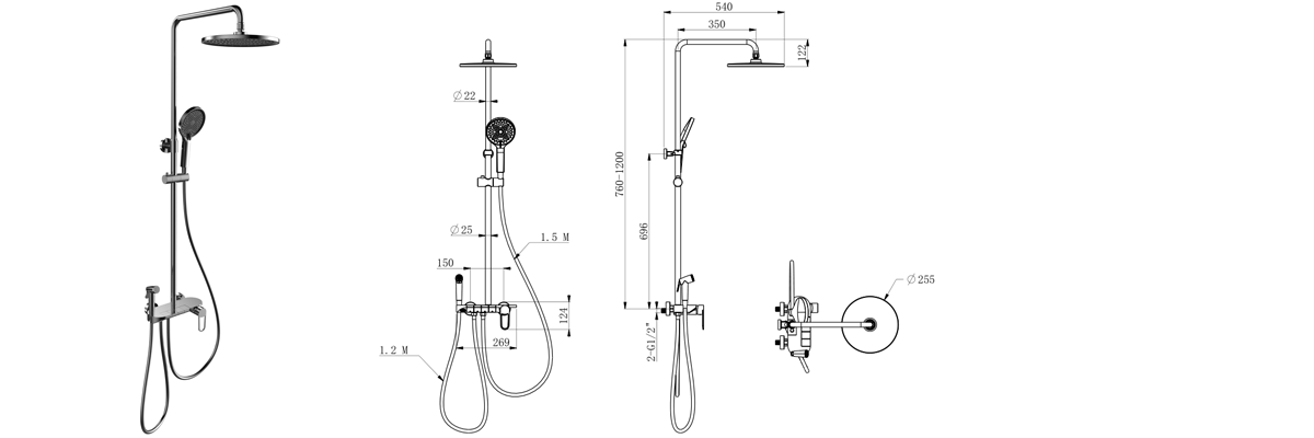 four function shower system