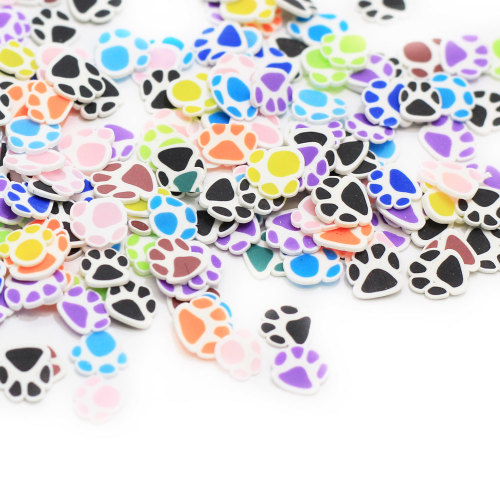 Colore misto Cartone animato Orso Artiglio Fetta Fetta di argilla polimerica Fango Argilla Slime Riempimento Impronta animale per nail art Decorazione fai da te