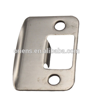 Satin nickel knobs levers round corner door strike plate
