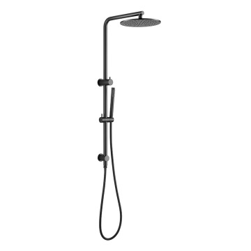 Top Water Inlet Gun Metal Shower Set