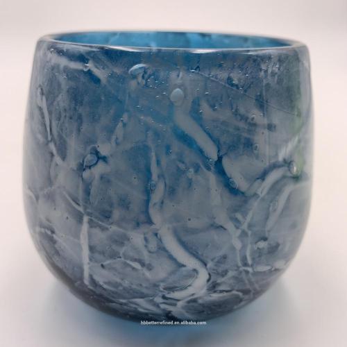 Wholesale blue sea bubble Glass Container