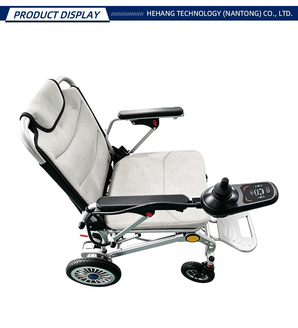 كرسي متحرك كهربائي قابل للطي باللون الرمادي الفضي X Silver Gray Folding Electric Wheelchair X