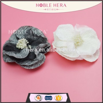 Large artificial flax/silk flower hair clips