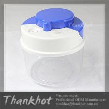 High-efficiency retain freshness Blue Vacuum Plastic Food Canister 0.7