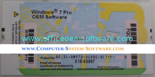 Oem Software Key Numbering Code 7 Pro Windows Product Key Sticker