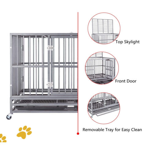 Großer Hundekäfig mit abschließbaren Rädern