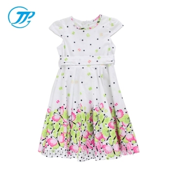 Stylish Kids Girls Party Dresses Cap Sleeve Summer Flower Girls Dresses