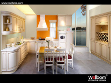 European Style Oak Solid Wood Kitchen Cupboard