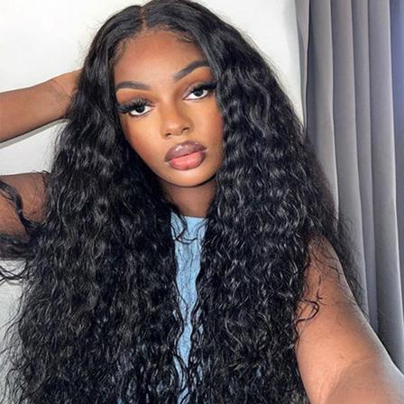 13×5 HD Lace Glueless Water Wave Human Hair Wig 20inch 180% Density