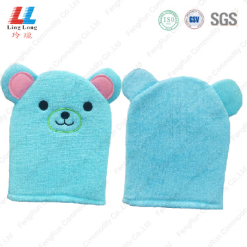 Bear blue style soft bath gloves