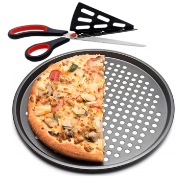 Crispy Vented Pizza Pan Set with Pizza scissors