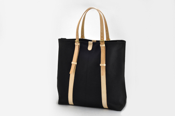 custom high quality canvas tote bag leather handles