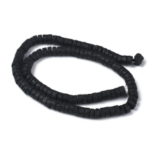 6mm Flat Round Natural Lava Rock Heishi Beads - Pandahall Collection