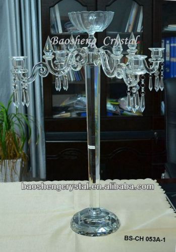 Tall 5 Arms Crystal Wholesale Candelabras Centerpieces (BS-CH 053A)