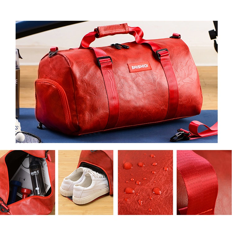 New Custom Men Luxury PU Leather Travel Duffl Bag Duffle Bag