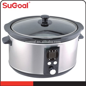 SuGoal 3.5Qt Digital Slow Cooker with Delay Timer, Stainless Steel