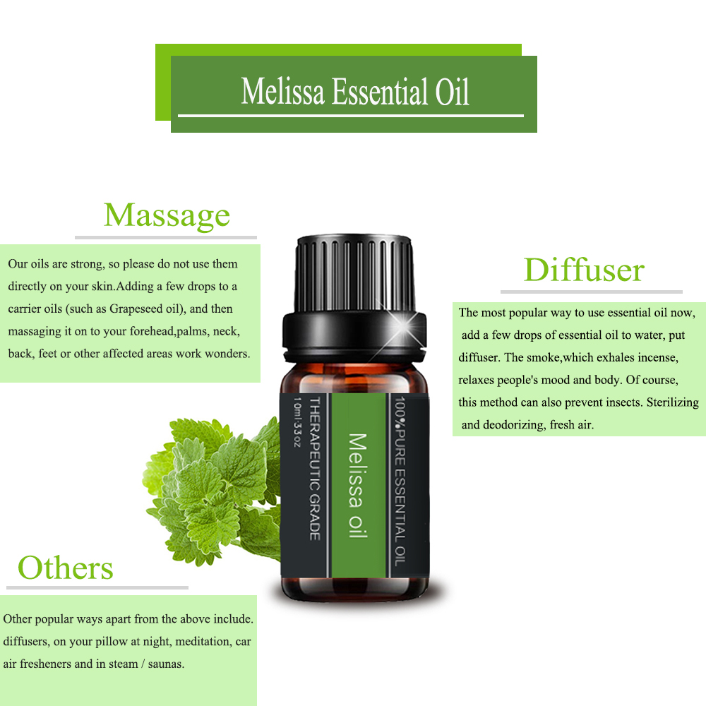 Pure Oganic Melissa Essential Oil For Aromatherapy Diffuser