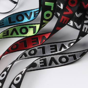 Custom Logo 38mm Lightweight Jacquard Webbing for Handbag Strap