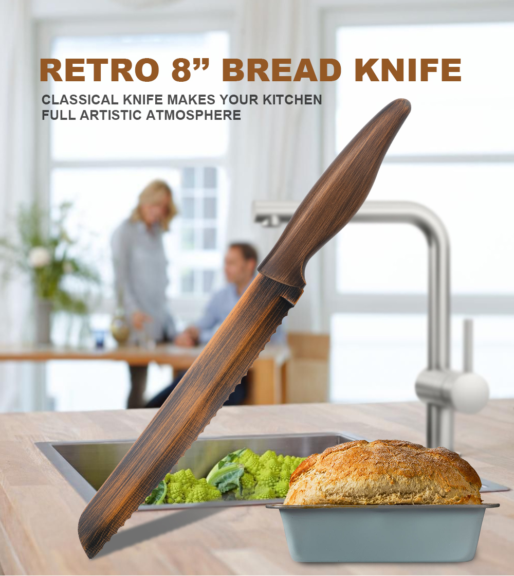 Coltello da pane con rivestimento retrò da 8 &#39;&#39;