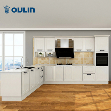 Mini european style smart kitchen cabinet set white kitchen furniture