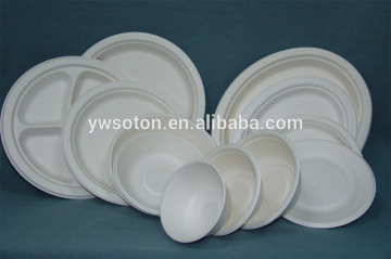 bagasse plate/sugarcane tableware/biodegradable tableware/paper pulp plate/paper pulp bowl