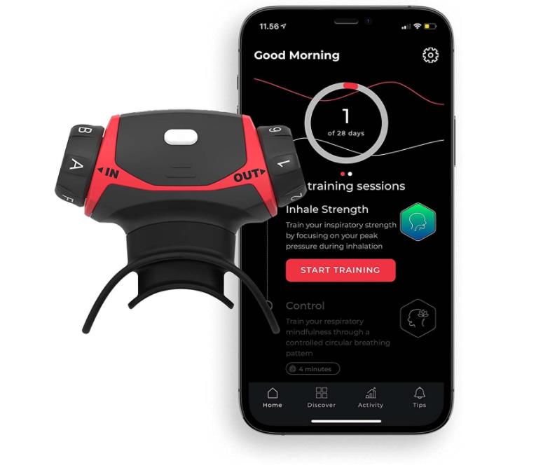 Breathing Exercise Device Guided Smart Breathing Trainer Muscle Trainer for Enhanced Lung Capacity Physical Performance