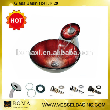Boma new stlye glass sink art with Waterfall faucet