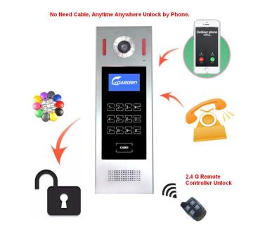 Wireless GSM 3G video door intercom for apartments