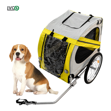 Foldable Aluminum Dog Bicycle Trailer for Outdoor Pet Travel