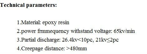 40.5kV Epoxy Resin Through Wall Bushing transformer bushing for High voltage Cabinet